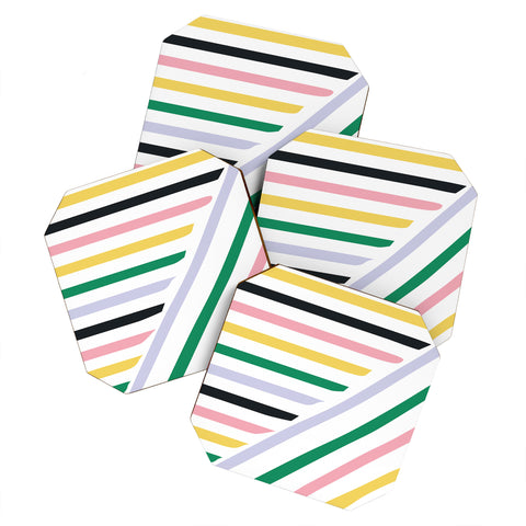 Fimbis Spring in Stripes Coaster Set