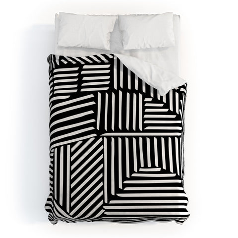 Fimbis Strypes BW Duvet Cover
