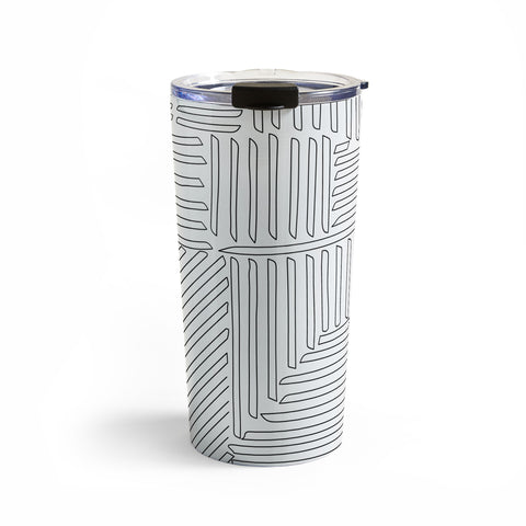 Fimbis Strypes BW Outline Travel Mug