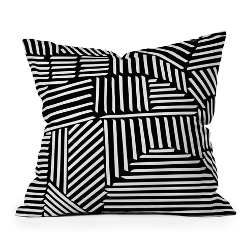 Fimbis Strypes BW Outdoor Throw Pillow