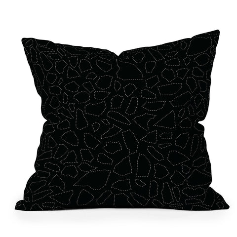 Fimbis Terrazzo Dash Black and White Outdoor Throw Pillow