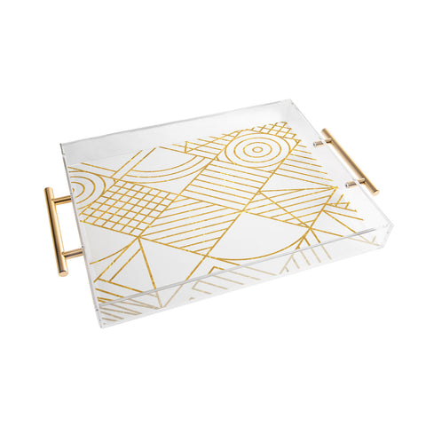 Fimbis Whackadoodle White and Gold Acrylic Tray