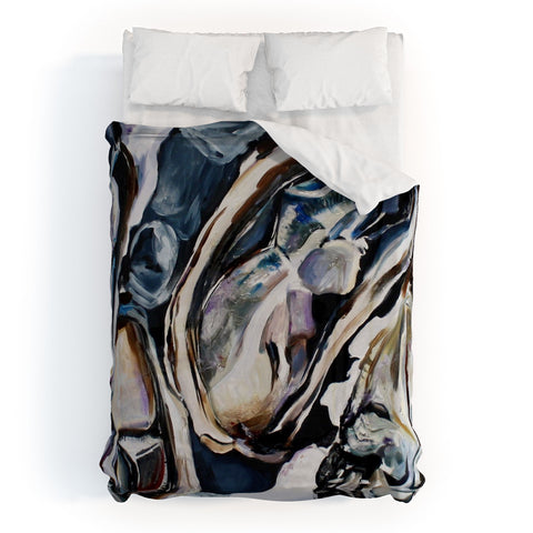 Fine Art by Clau Robles Gil Center Panel Oyster Triptych Duvet Cover