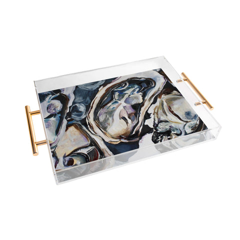 Fine Art by Clau Robles Gil Center Panel Oyster Triptych Acrylic Tray
