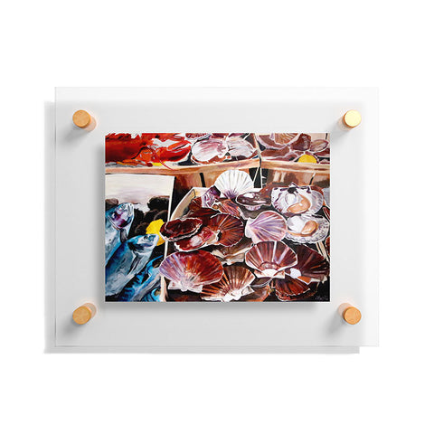 Fine Art by Clau Robles Gil Mercado de Mariscos Floating Acrylic Print