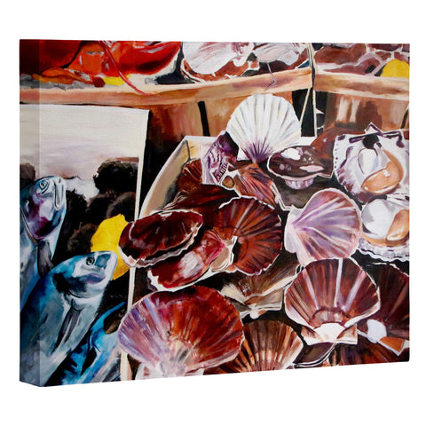 Fine Art by Clau Robles Gil Mercado de Mariscos Art Canvas