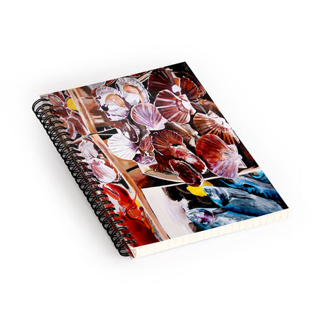 Fine Art by Clau Robles Gil Mercado de Mariscos Spiral Notebook