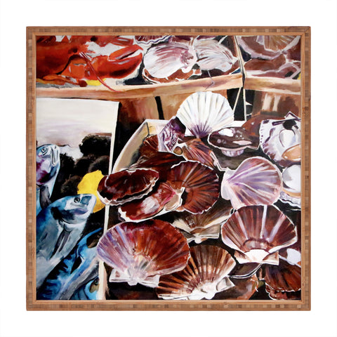 Fine Art by Clau Robles Gil Mercado de Mariscos Square Tray