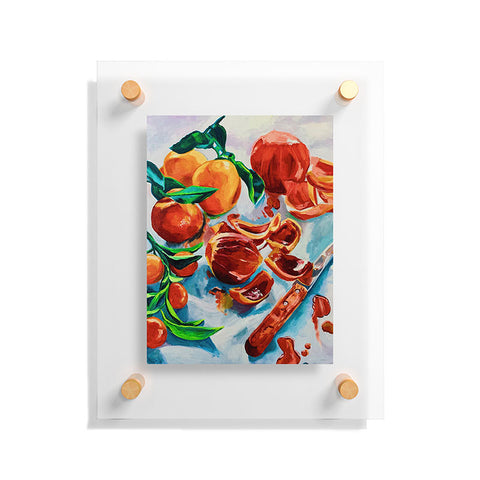 Fine Art by Clau Robles Gil Naranjas de Verano Floating Acrylic Print