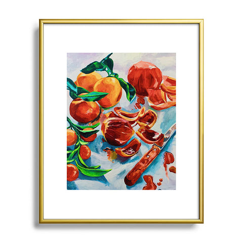 Fine Art by Clau Robles Gil Naranjas de Verano Metal Framed Art Print