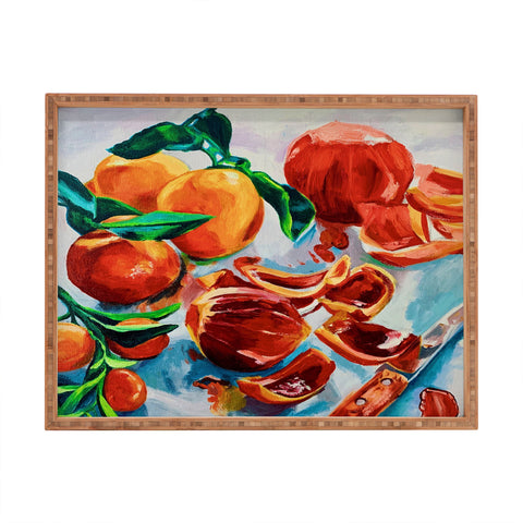 Fine Art by Clau Robles Gil Naranjas de Verano Rectangular Tray