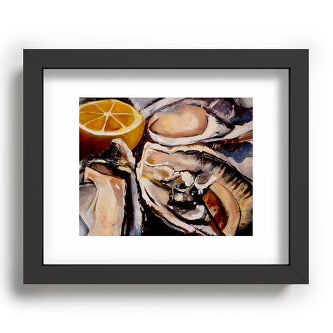 Fine Art by Clau Robles Gil Oysters Lemon Recessed Framing Rectangle