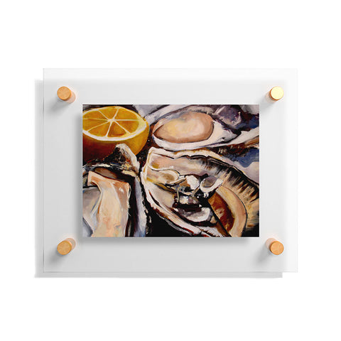 Fine Art by Clau Robles Gil Oysters Lemon Floating Acrylic Print