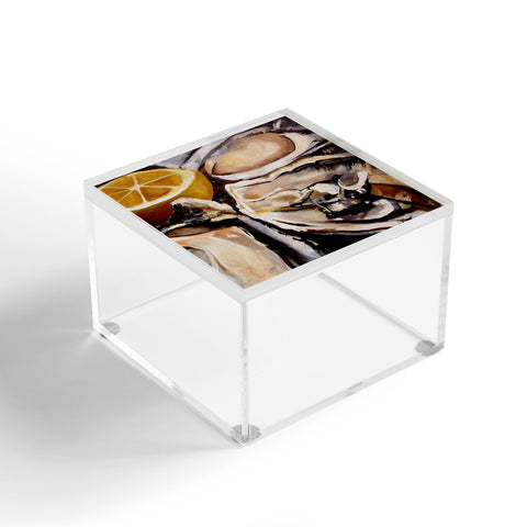 Fine Art by Clau Robles Gil Oysters Lemon Acrylic Box