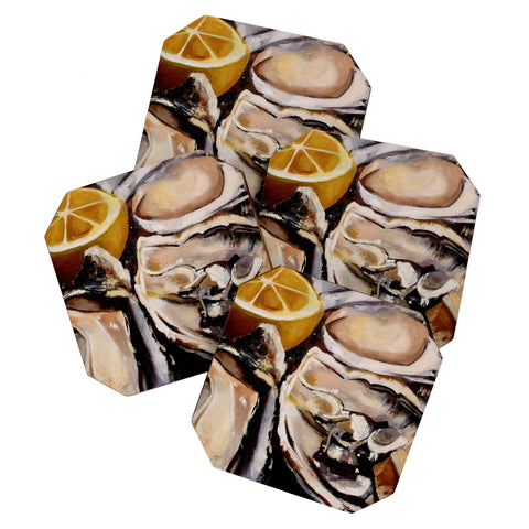 Fine Art by Clau Robles Gil Oysters Lemon Coaster Set