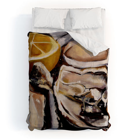 Fine Art by Clau Robles Gil Oysters Lemon Comforter