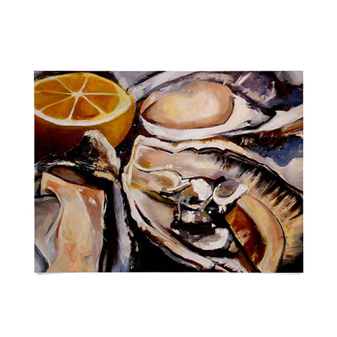 Fine Art by Clau Robles Gil Oysters Lemon Poster