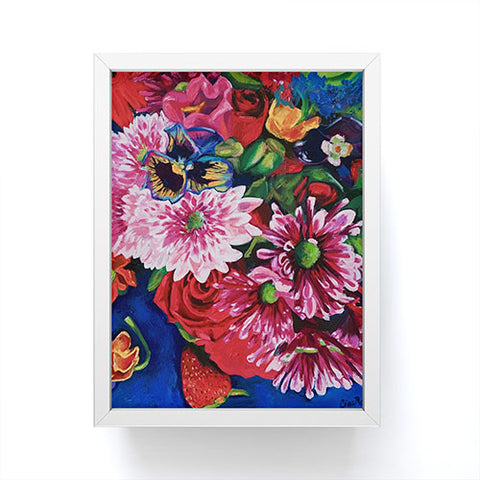 Fine Art by Clau Robles Gil Panel 2 Naranja Sanguina y Flores Framed Mini Art Print