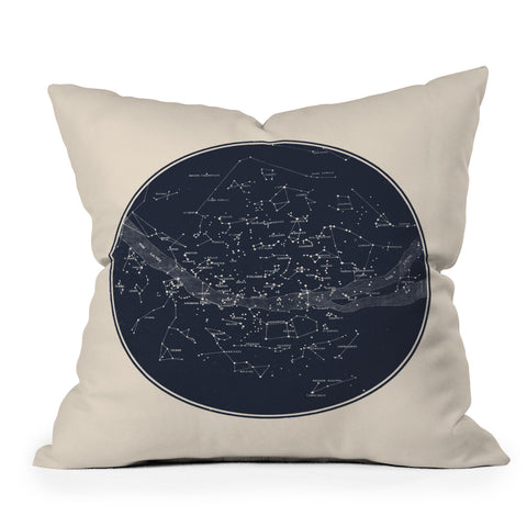 Florent Bodart Carte Celeste Outdoor Throw Pillow