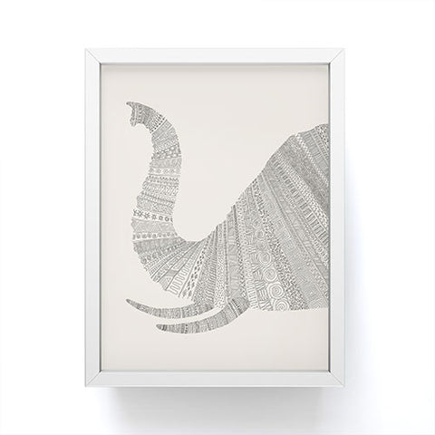 Florent Bodart Elephant Beige Framed Mini Art Print