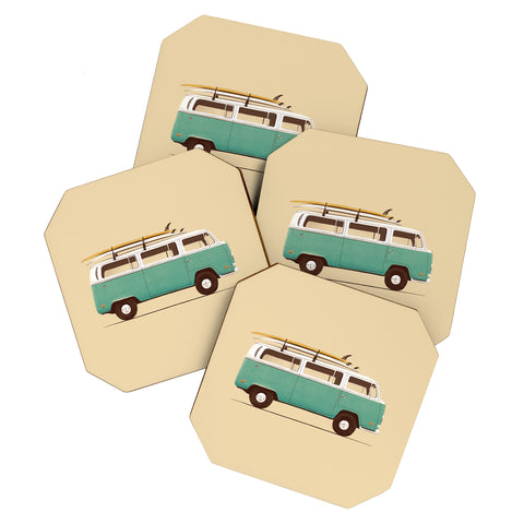 Florent Bodart Famous Cars 5 Blue Van Coaster Set