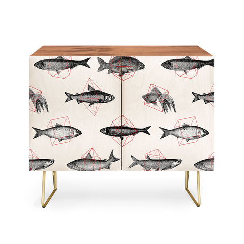 Florent Bodart Fishes In Geometrics Credenza