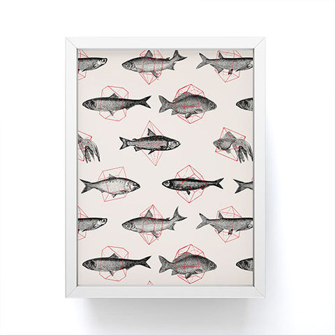 Florent Bodart Fishes In Geometrics Framed Mini Art Print