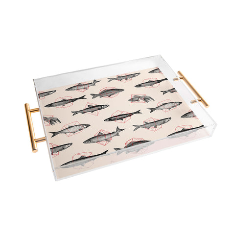 Florent Bodart Fishes In Geometrics Acrylic Tray