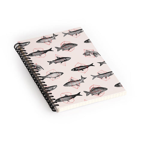Florent Bodart Fishes In Geometrics Spiral Notebook
