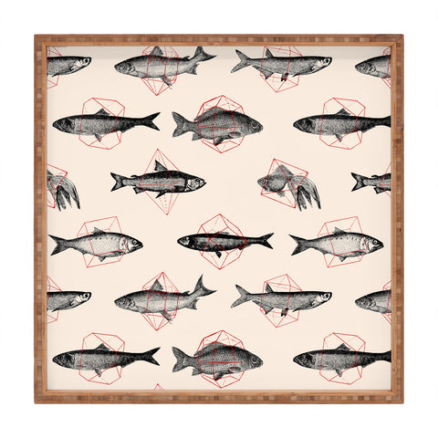 Florent Bodart Fishes In Geometrics Square Tray