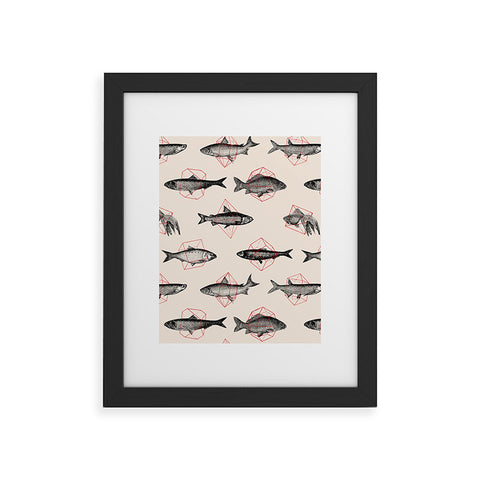 Florent Bodart Fishes In Geometrics Framed Art Print