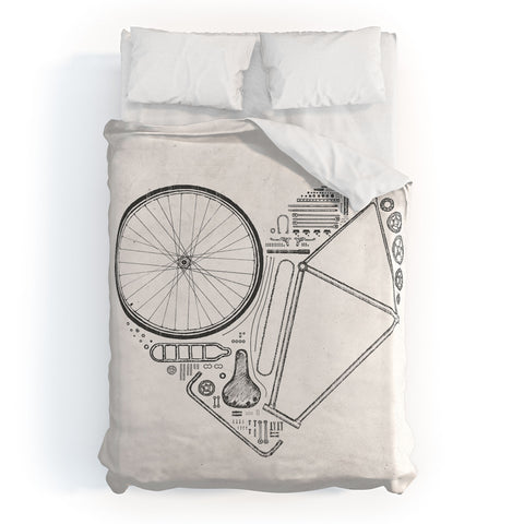 Florent Bodart Love Bike Duvet Cover