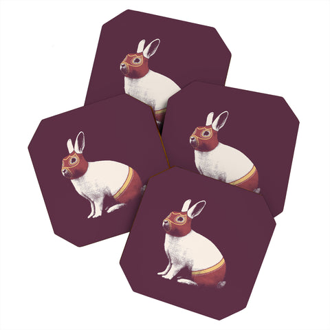Florent Bodart Rabbit Wrestler Lapin Catcheur Coaster Set