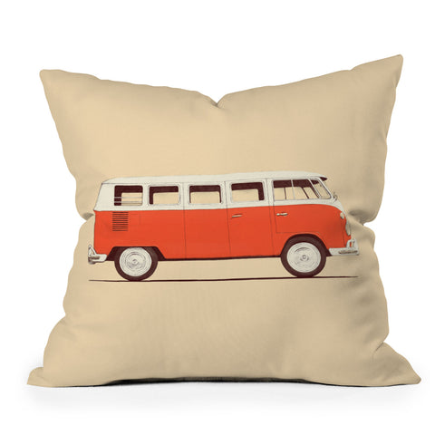 Florent Bodart Red Van Outdoor Throw Pillow