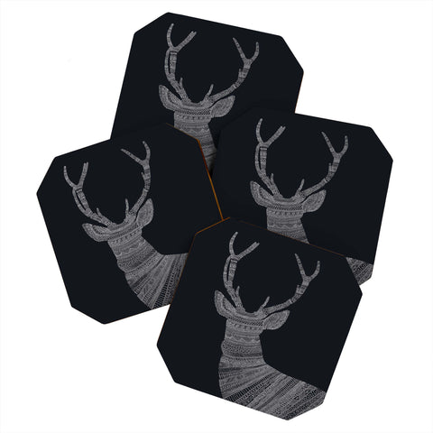 Florent Bodart Stag I Blue Coaster Set