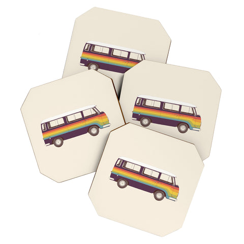 Florent Bodart Van Rainbow Vintage Coaster Set