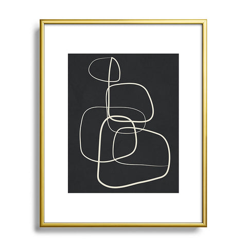 Flow Line Abstract Lines 01 Metal Framed Art Print