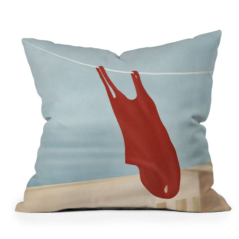 Flow Line Bathing Suit Outdoor Throw Pillow
