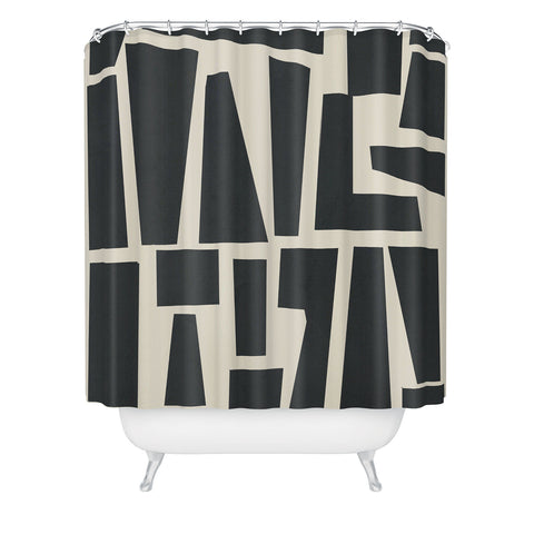 Flow Line Geometrical Play 1 Shower Curtain