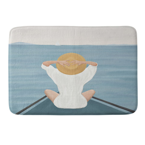 Flow Line Summer Vacation I Memory Foam Bath Mat