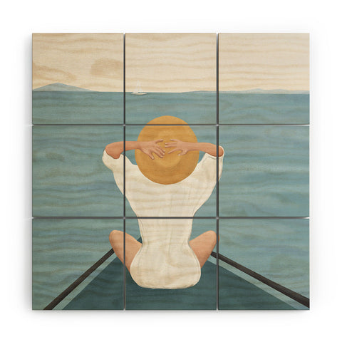 Flow Line Summer Vacation I Wood Wall Mural