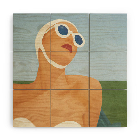 Flow Line Sunny I Wood Wall Mural