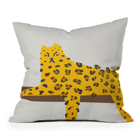 Fox And Velvet Leopard Lazy Outdoor Throw Pillow
