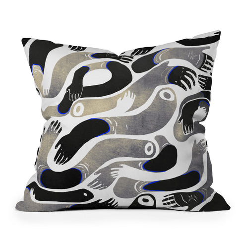 Francisco Fonseca hands and more hands Outdoor Throw Pillow