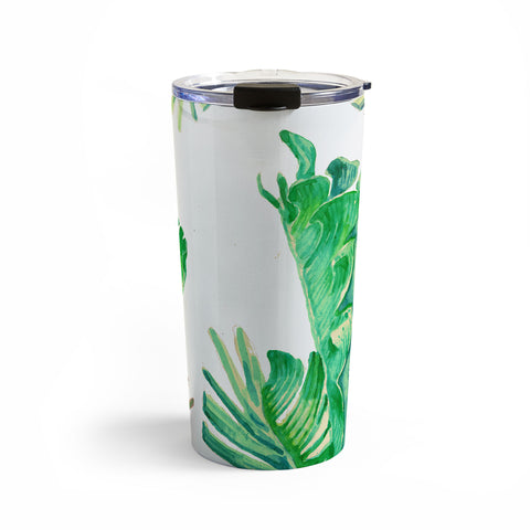 Francisco Fonseca tropical watercolor leaves Travel Mug