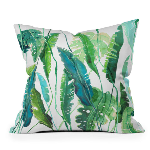 Francisco Fonseca vertical leaves Outdoor Throw Pillow