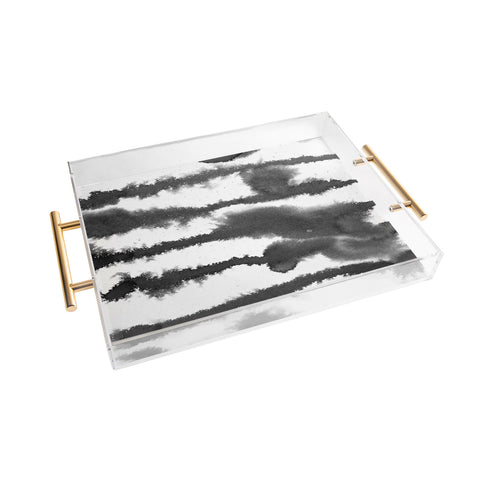 Francisco Fonseca watercolor black lines Acrylic Tray
