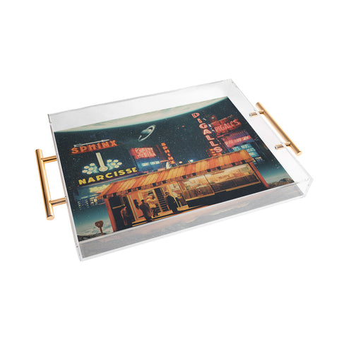 Frank Moth a Postcard from year 2347 Acrylic Tray