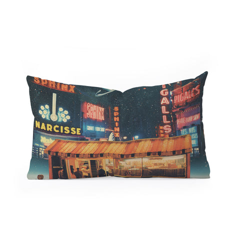 Frank Moth a Postcard from year 2347 Oblong Throw Pillow