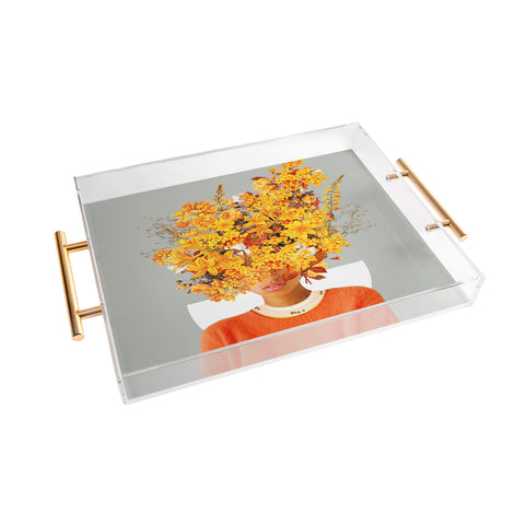 Frank Moth I Saw You Flower in the reflection of my Soul Acrylic Tray